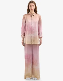 Gemusterte Seiden-Bluse Adastrgum