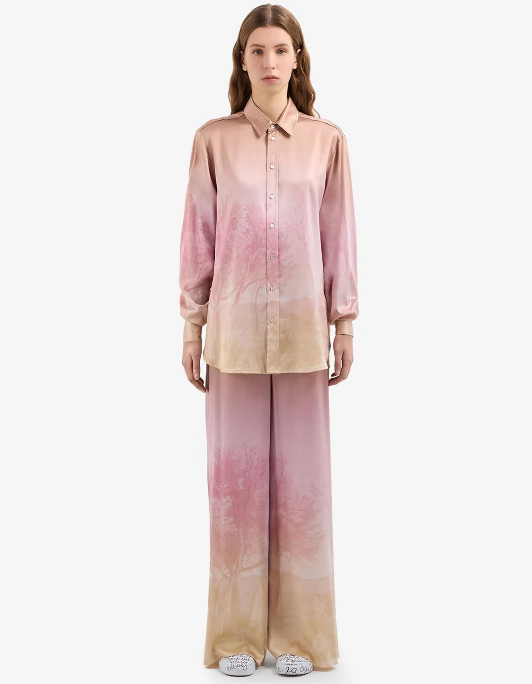 Gemusterte Seiden-Bluse Adastrgum