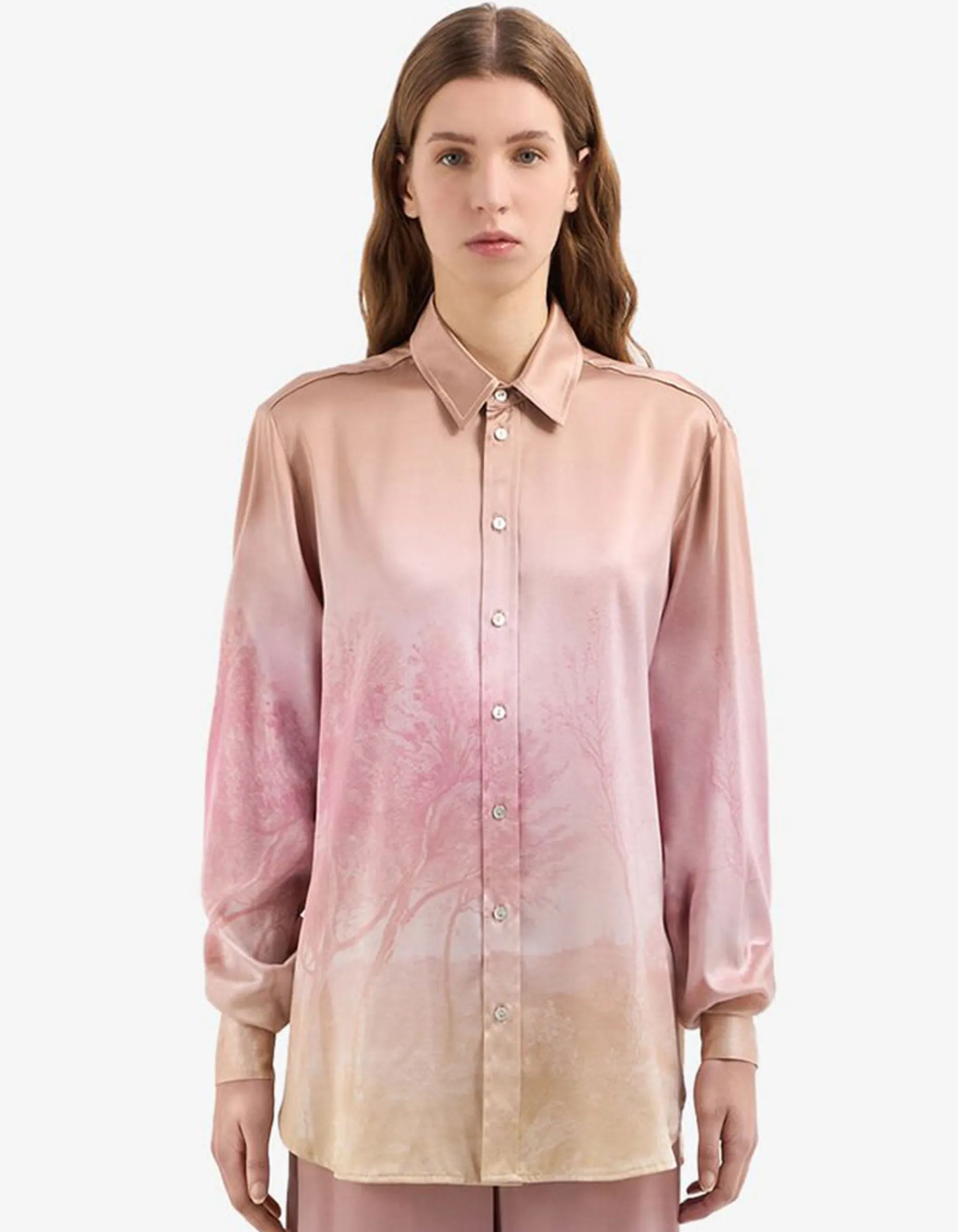 Gemusterte Seiden-Bluse Adastrgum