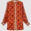 Gemusterte Seiden-Bluse Wylie