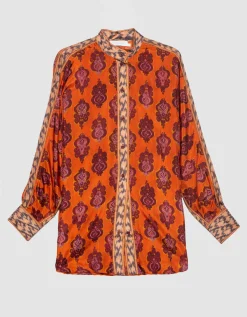 Gemusterte Seiden-Bluse Wylie