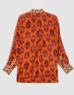 Gemusterte Seiden-Bluse Wylie