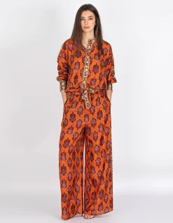 Gemusterte Seiden-Bluse Wylie