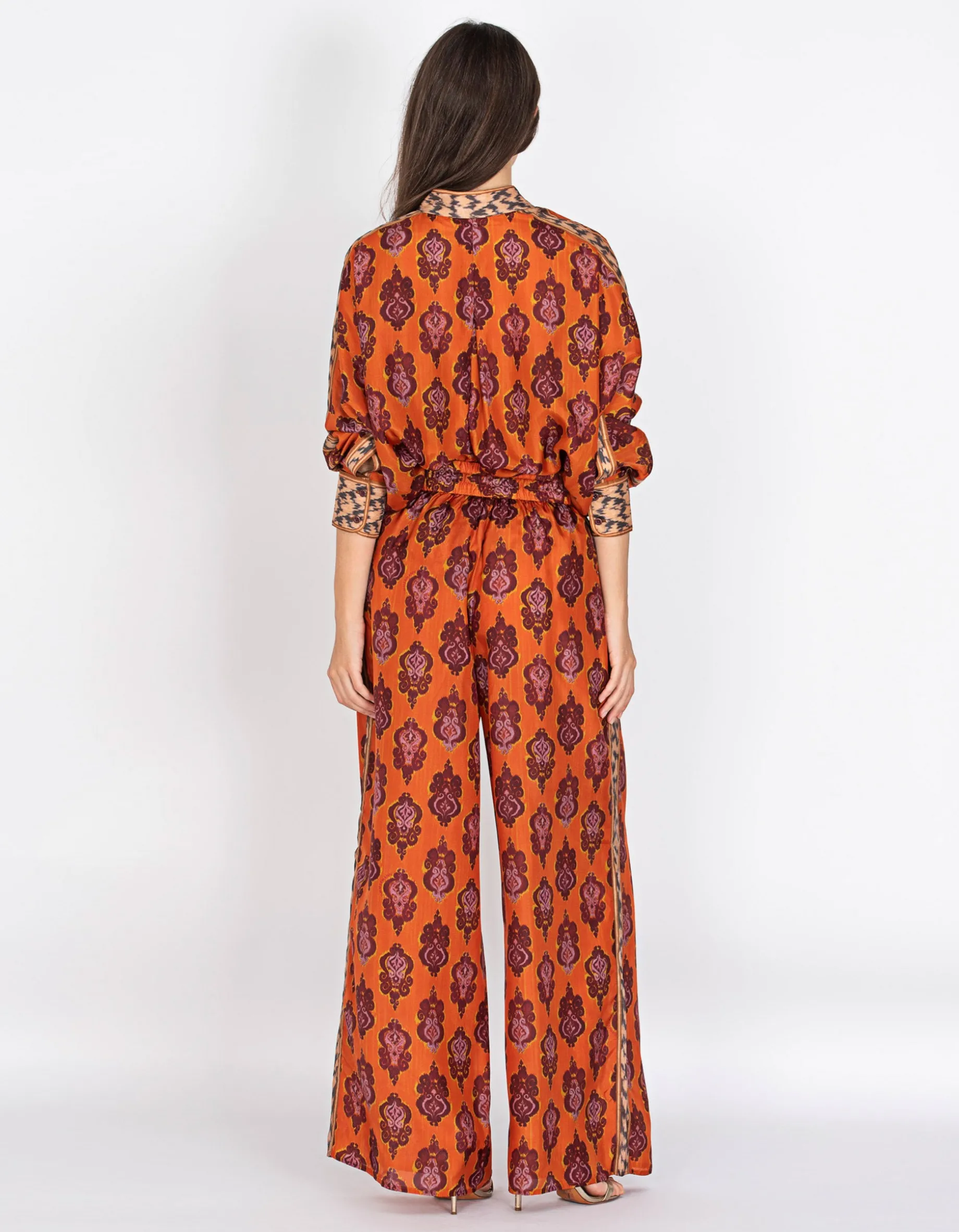 Gemusterte Seiden-Bluse Wylie