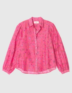 Gemusterte Seiden-Mix Bluse Belle