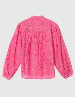 Gemusterte Seiden-Mix Bluse Belle