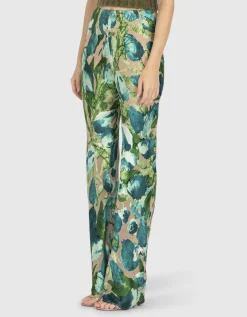 Gemusterte Seiden-Mix Hose