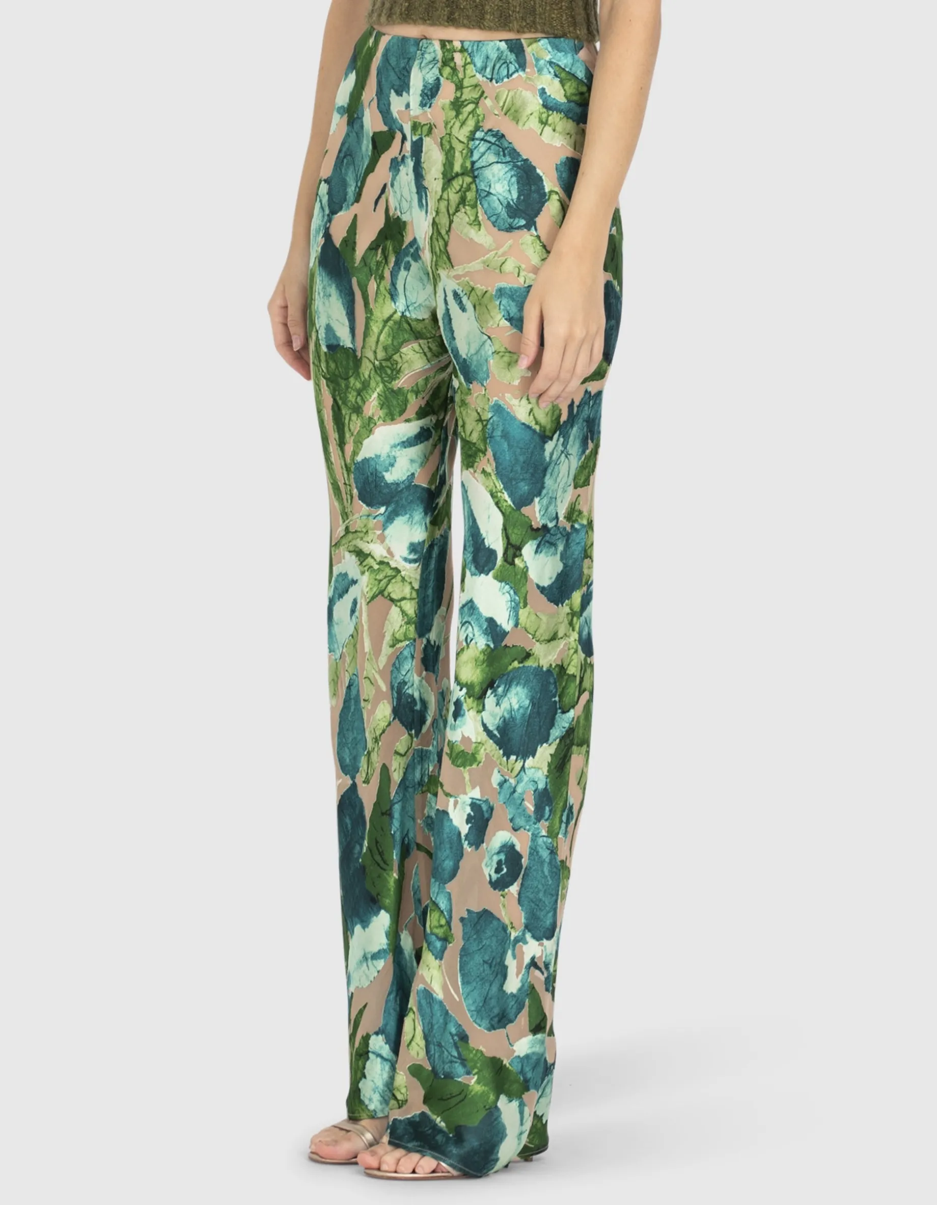 Gemusterte Seiden-Mix Hose