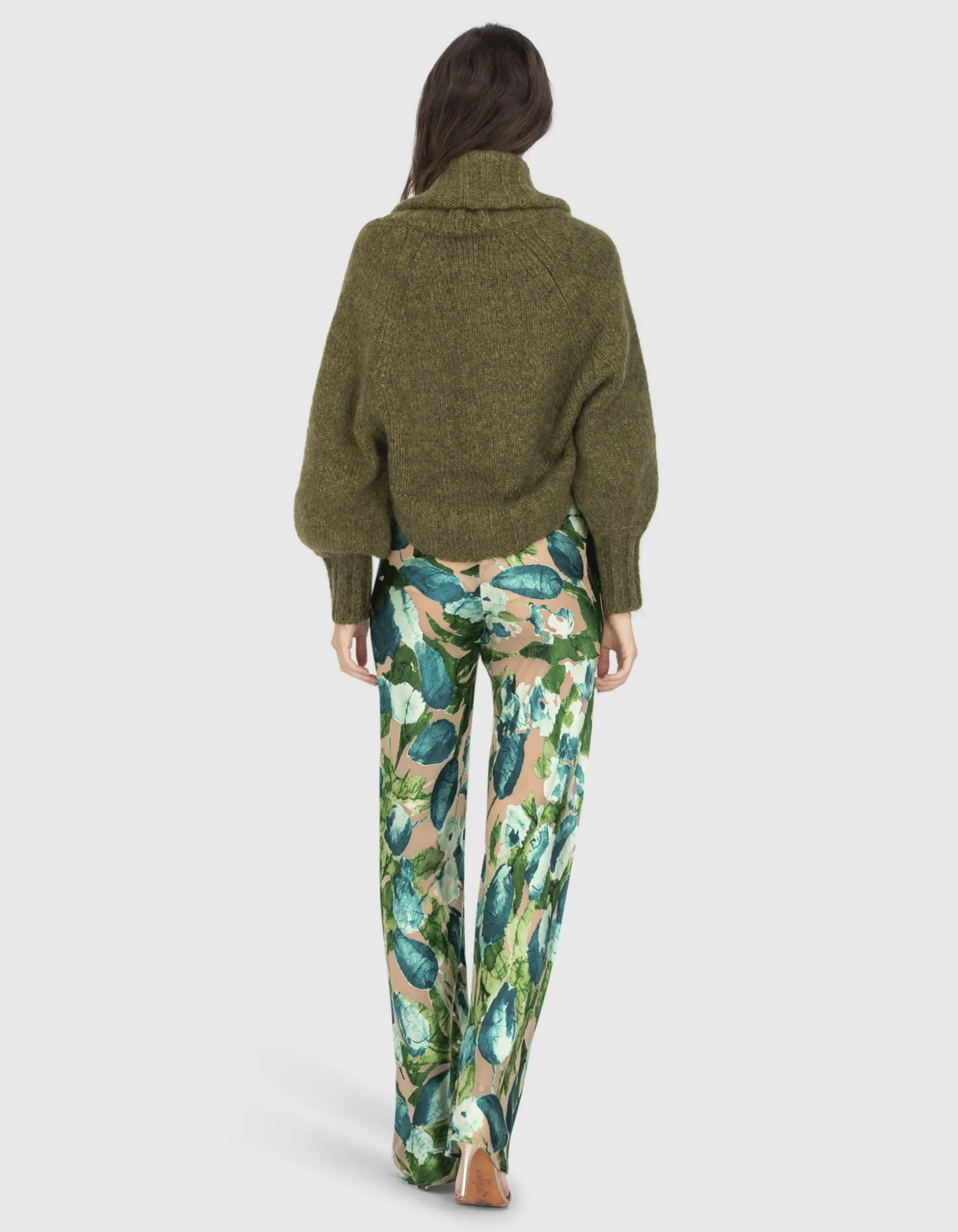 Gemusterte Seiden-Mix Hose