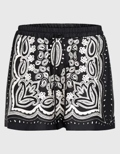 Gemusterte Seiden-Shorts