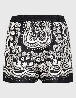 Gemusterte Seiden-Shorts