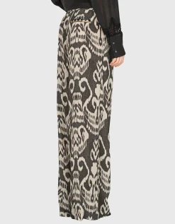Gemusterte Wide-Leg Hose
