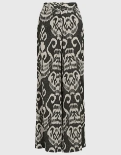 Gemusterte Wide-Leg Hose