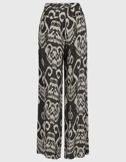Gemusterte Wide-Leg Hose