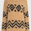 Gemusterter Oversize Kaschmirpullover
