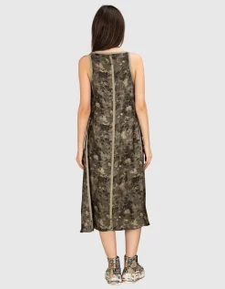 Gemustertes Kleid mit Eingrifftaschen