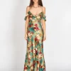 Gemustertes Maxi Seiden Kleid