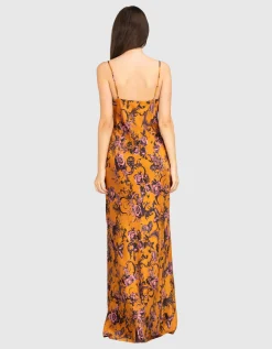 Gemustertes Maxi Seiden Kleid