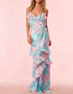 Gemustertes Maxi-Kleid Rialto mit Seidenanteil