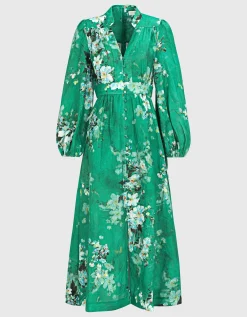 Gemustertes Midi Leinen Kleid Everley