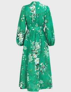 Gemustertes Midi Leinen Kleid Everley