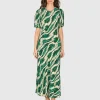 Gemustertes Midi Seiden Kleid
