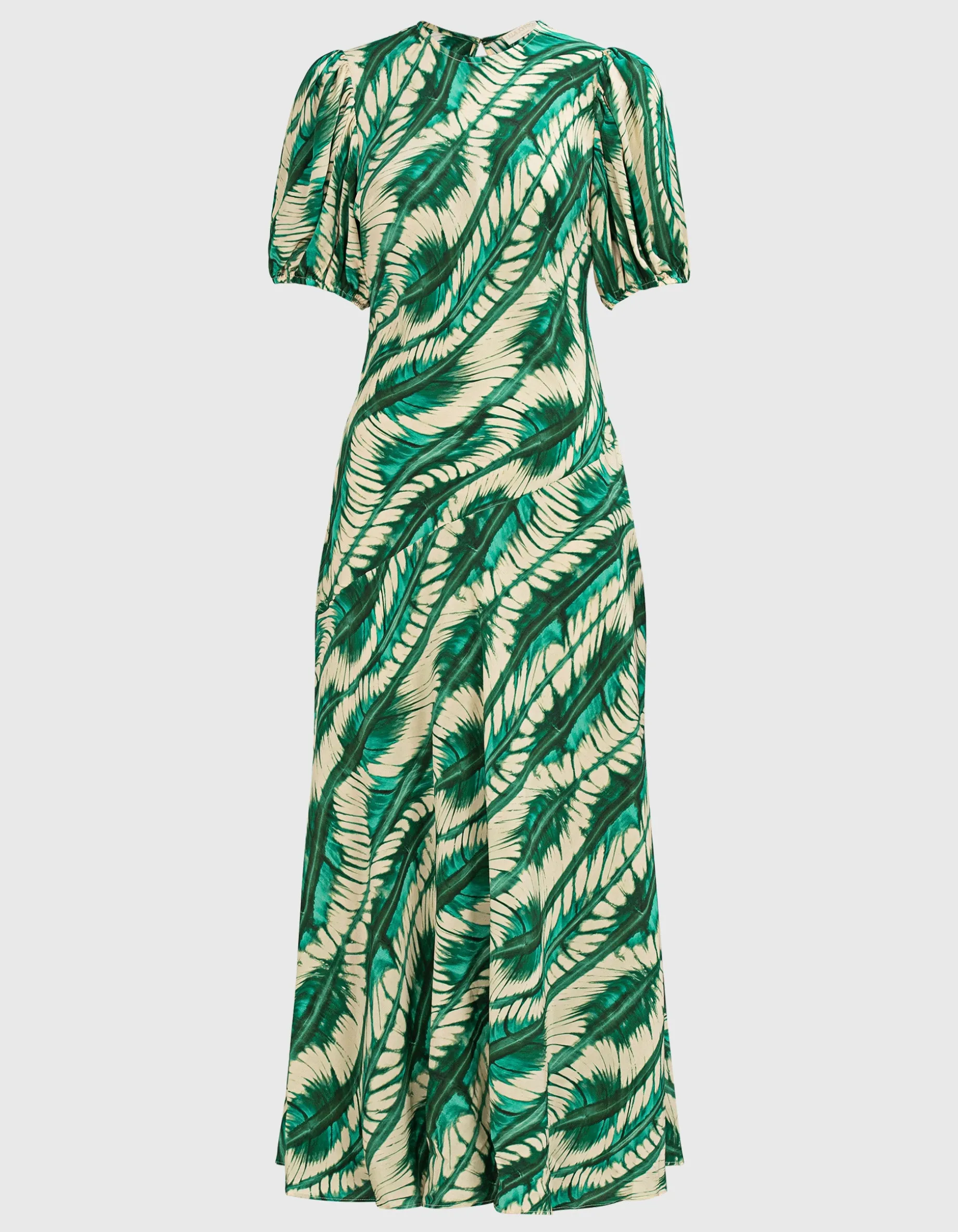Gemustertes Midi Seiden Kleid