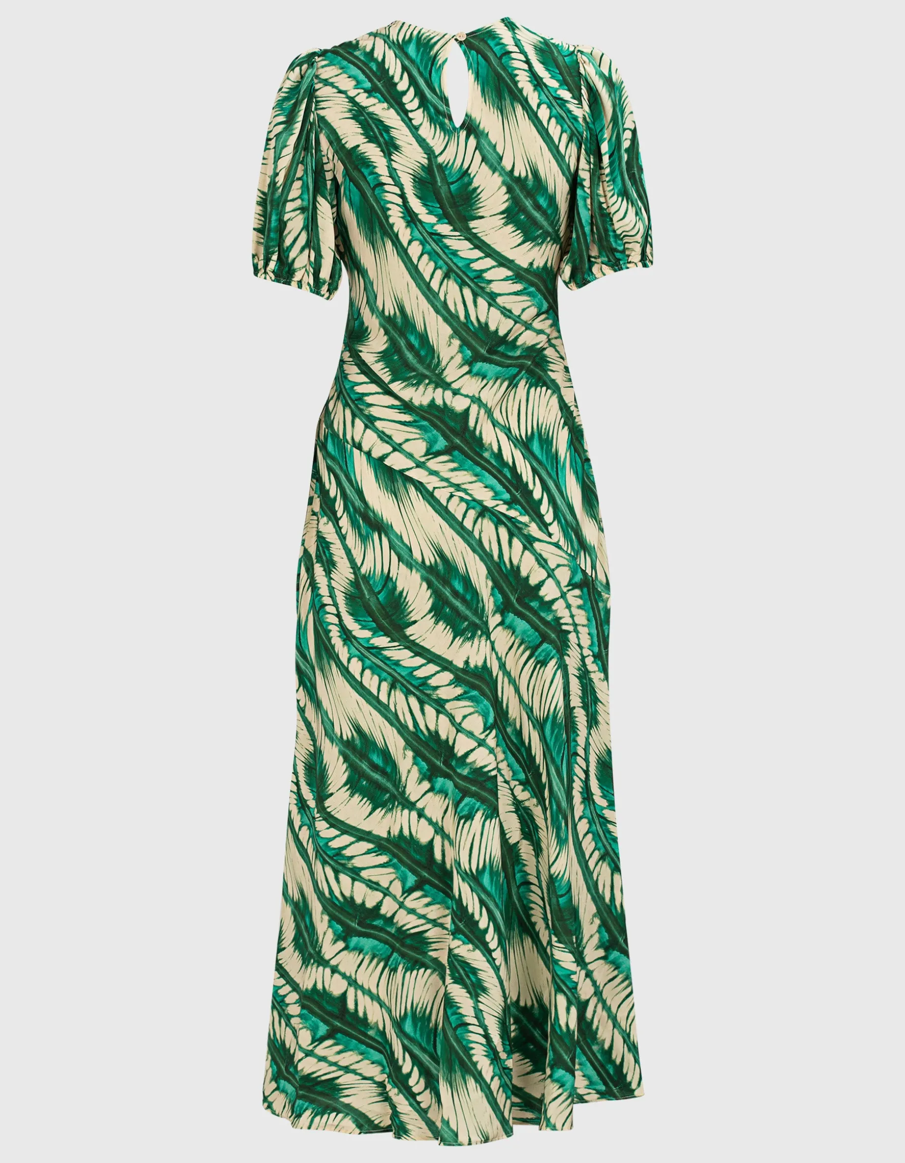 Gemustertes Midi Seiden Kleid