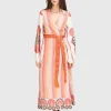 Gemustertes Midi Wickelkleid