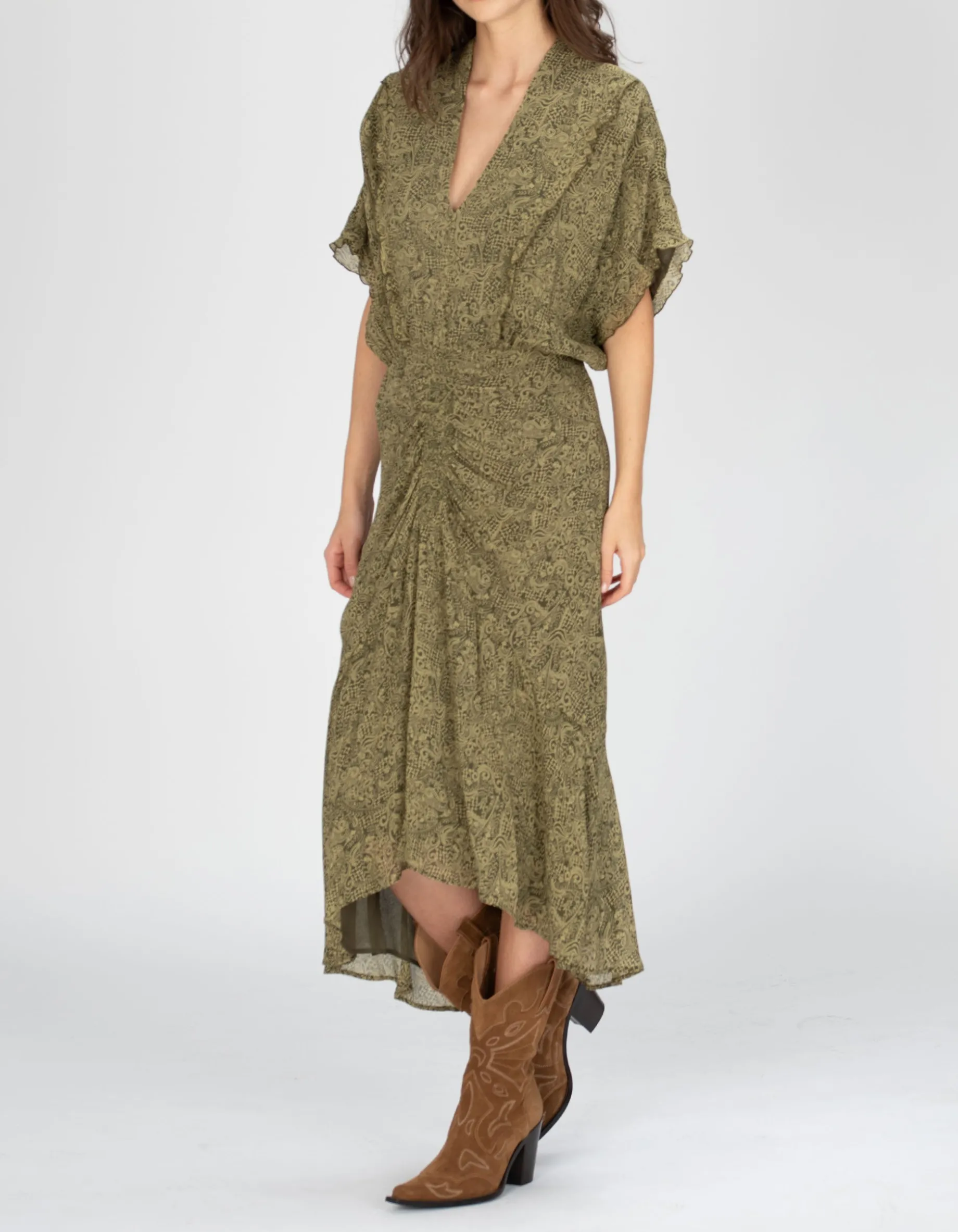 Gemustertes Midi-Kleid