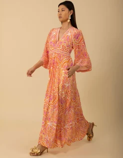 Gemustertes Midi-Kleid