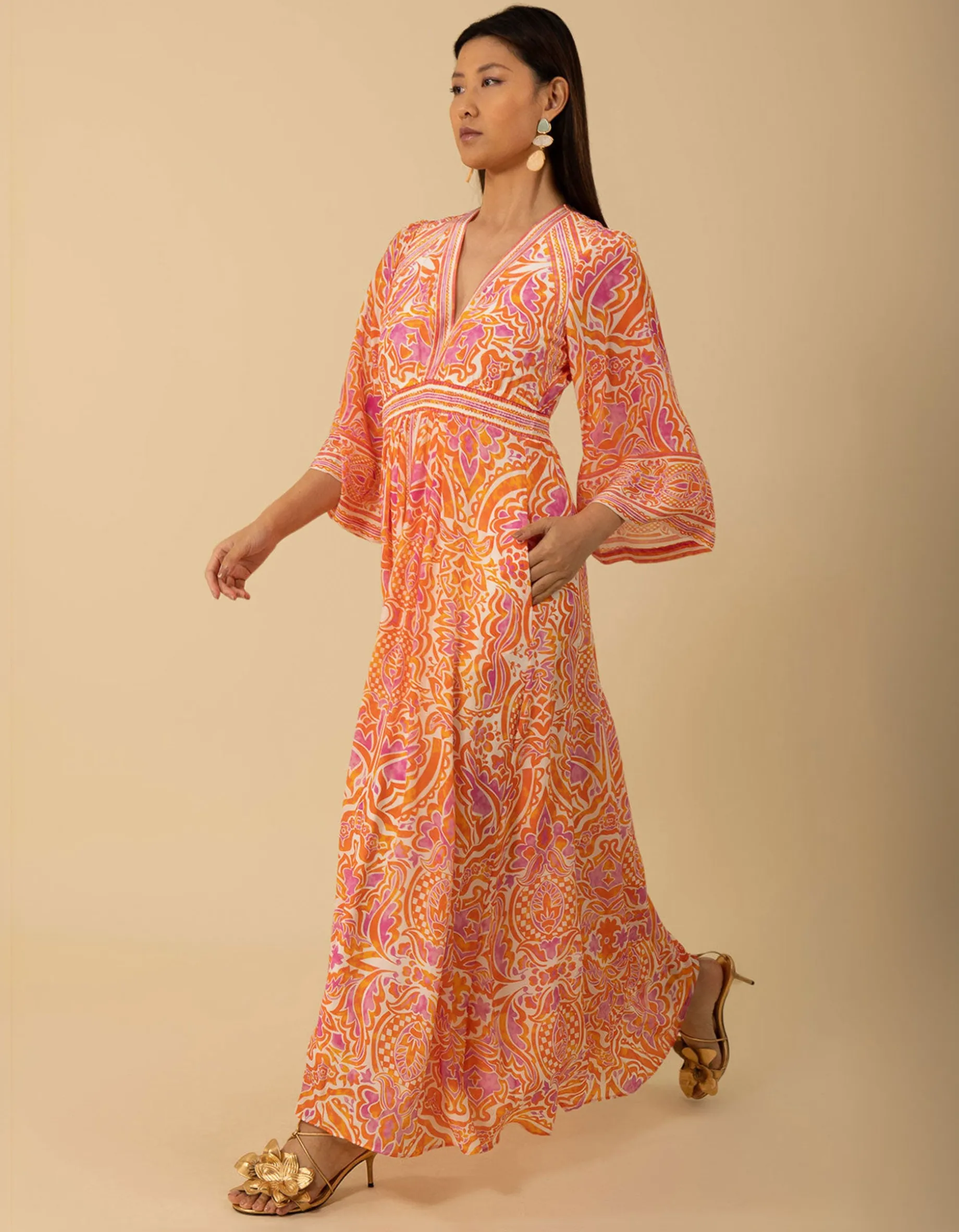 Gemustertes Midi-Kleid