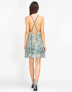 Gemustertes Mini-Leinenkleid Ottie