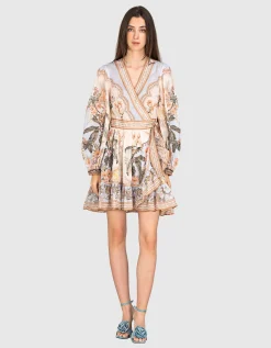 Gemustertes Mini-Wickelkleid Wylie