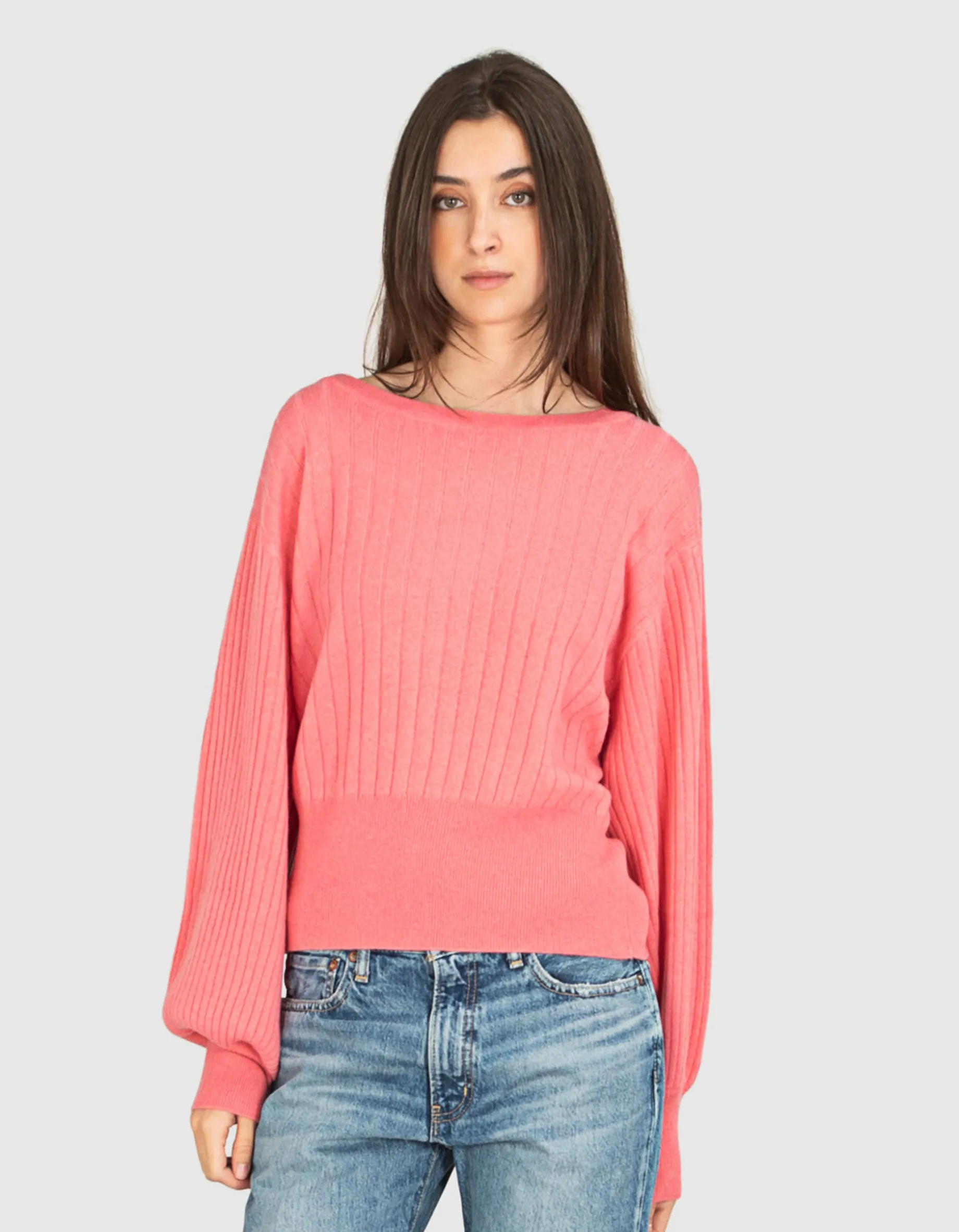 Gerippter Kaschmir Pullover