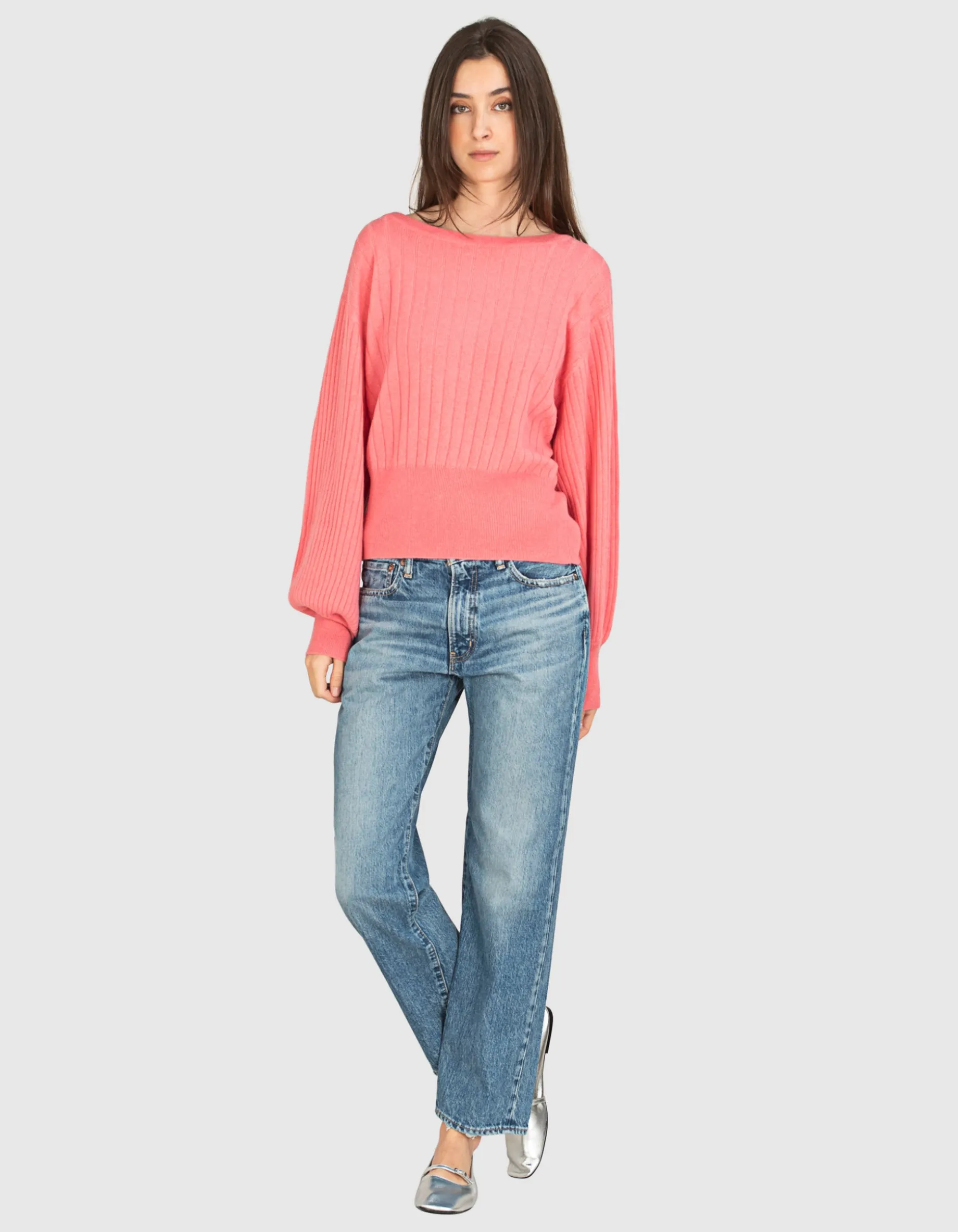 Gerippter Kaschmir Pullover