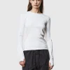 Geripptes Longsleeve mit Rundhalsausschnitt
