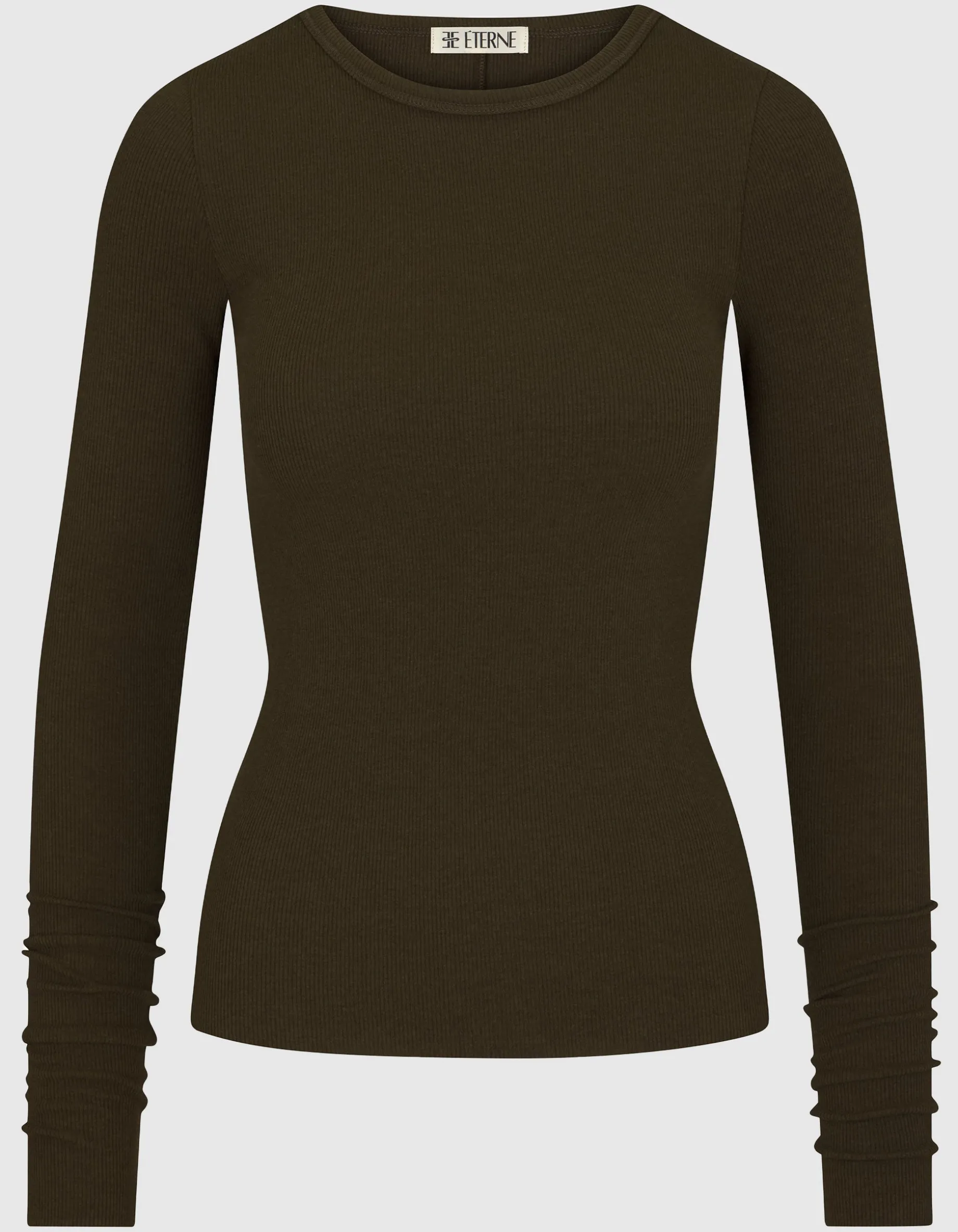 Geripptes Longsleeve mit Rundhalsausschnitt