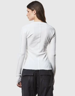 Geripptes Longsleeve mit Rundhalsausschnitt