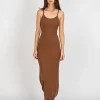 Geripptes Maxi Kleid