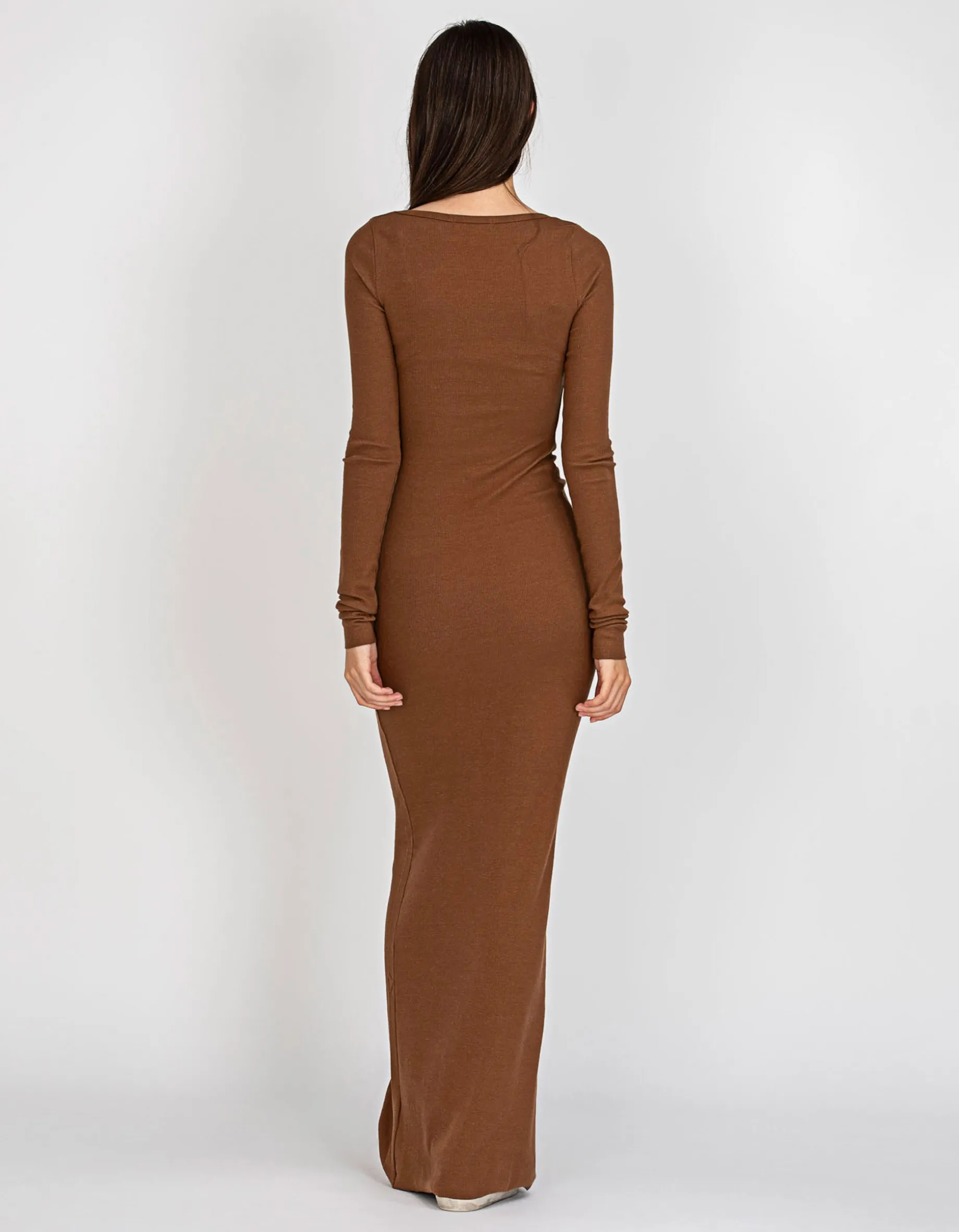 Geripptes Maxi Kleid