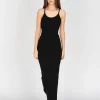 Geripptes Maxi-Trägerkleid