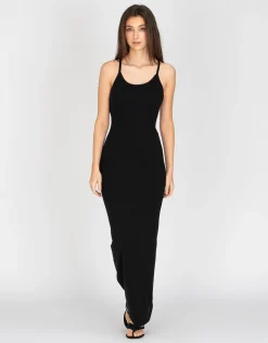 Geripptes Maxi-Trägerkleid
