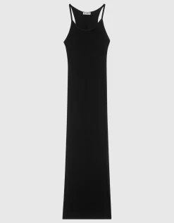 Geripptes Maxi-Trägerkleid