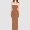 Geripptes Tube-Maxi-Kleid