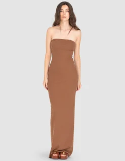 Geripptes Tube-Maxi-Kleid