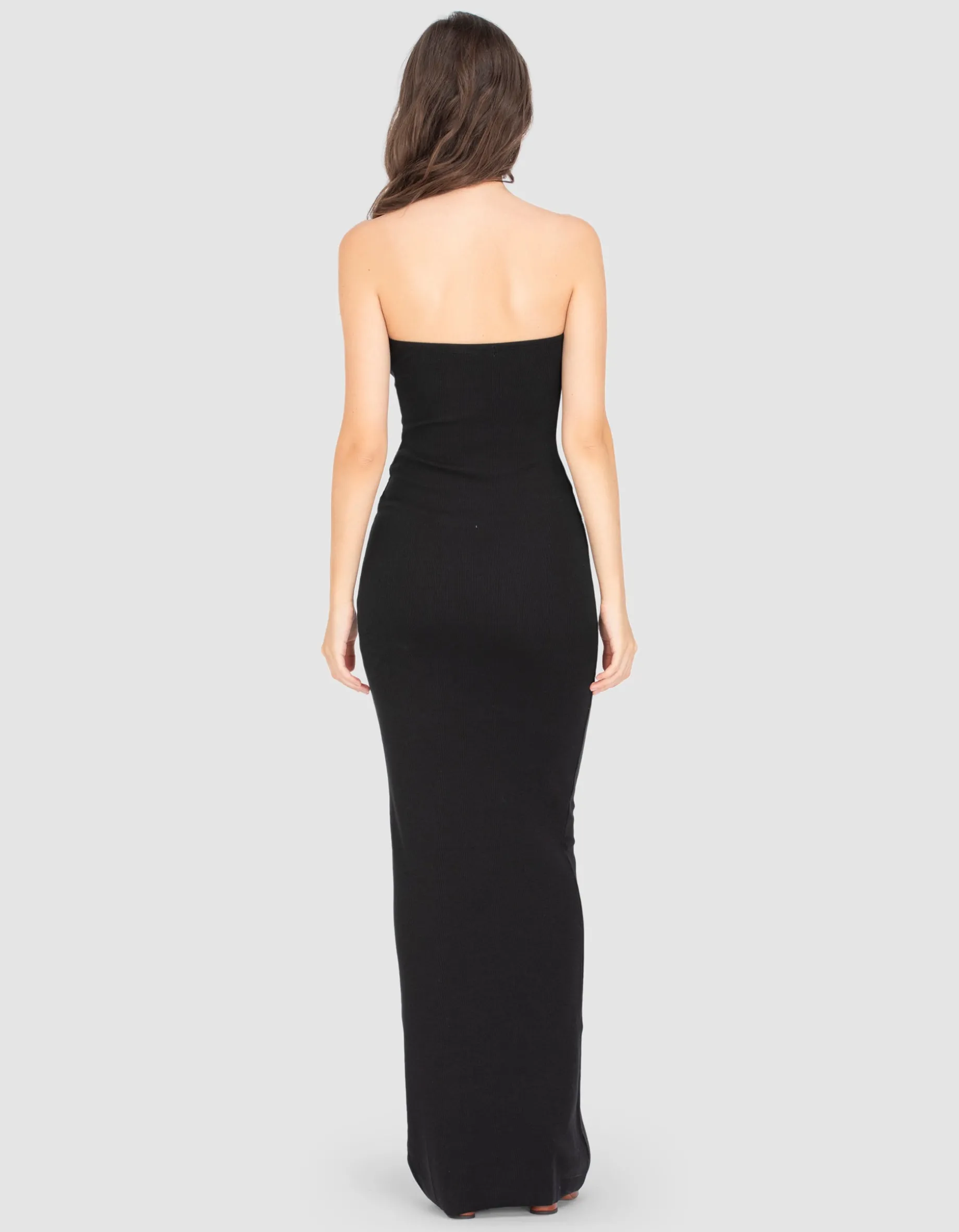 Geripptes Tube-Maxi-Kleid