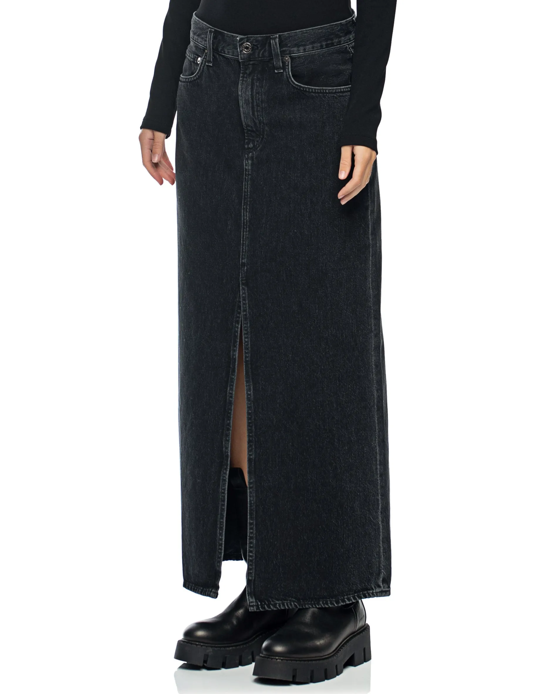 Geschlitzter Jeansrock Leif Spider
