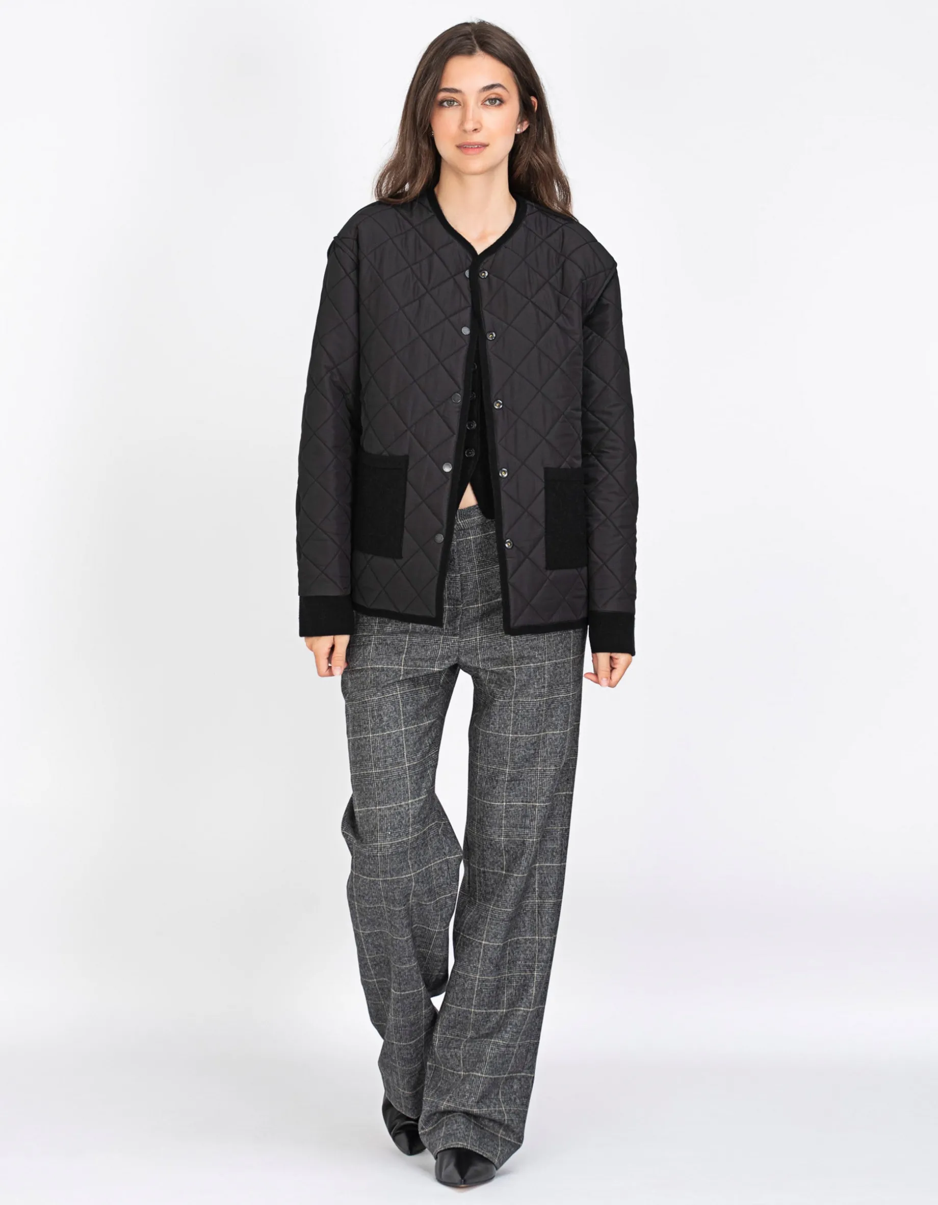 Gesteppte Woll-Kaschmir-Mix-Wendejacke