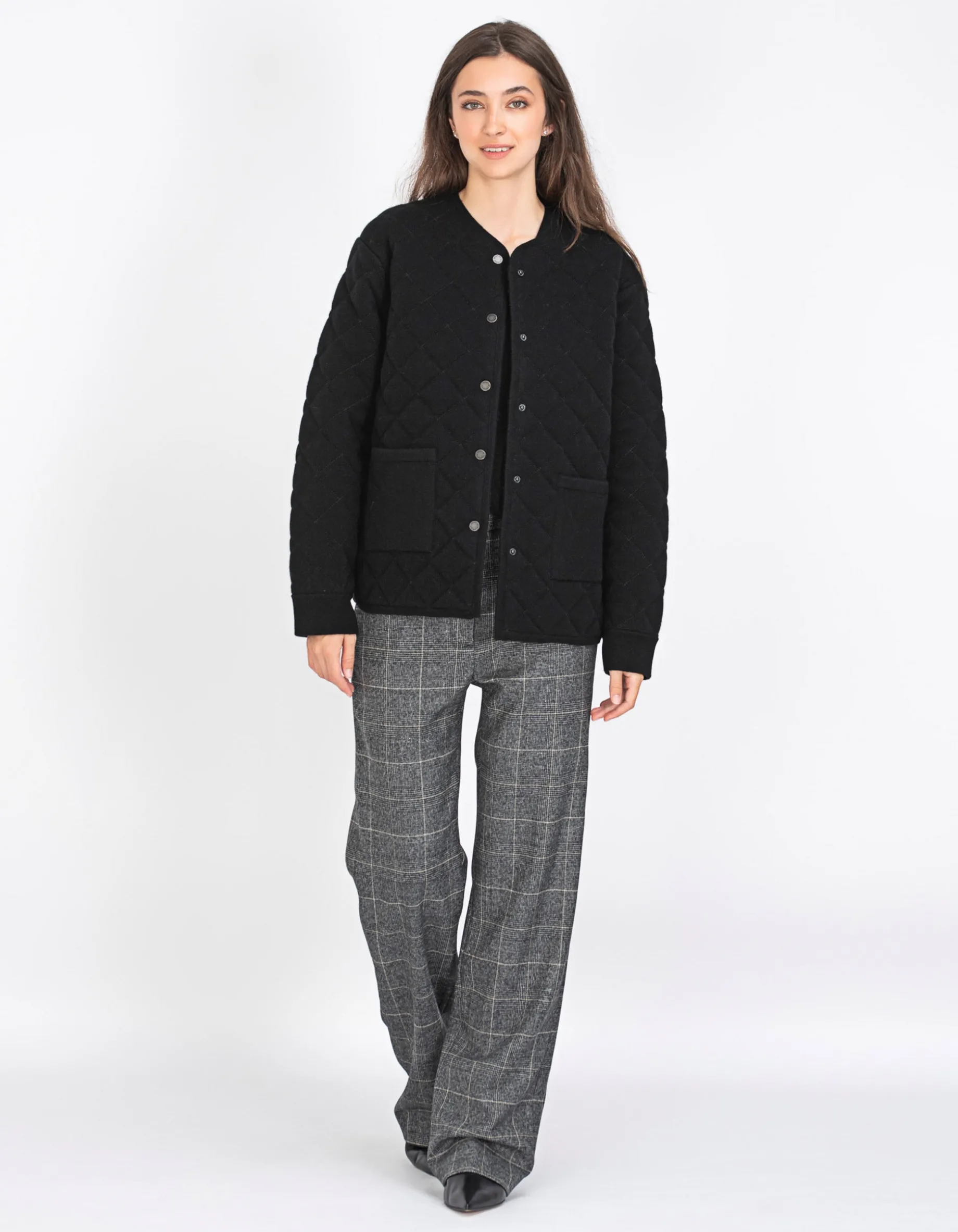 Gesteppte Woll-Kaschmir-Mix-Wendejacke